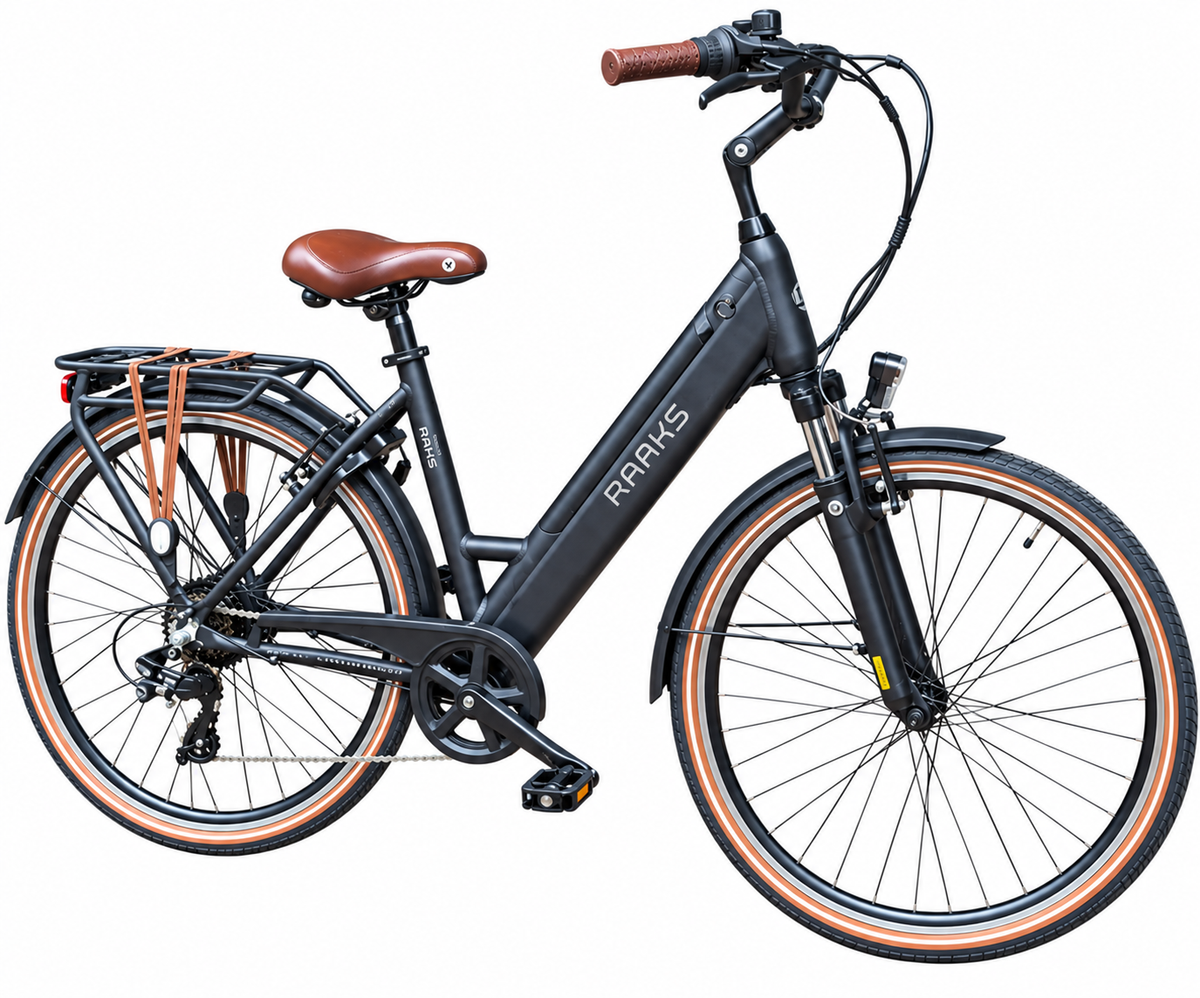 Raaks Eton Elektrische damesfiets achtermotor & Shimano 7 versnellingen