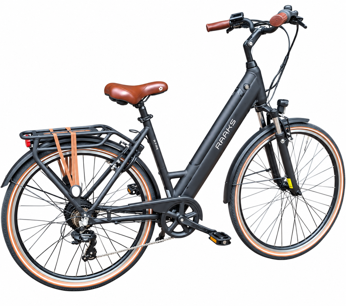 Raaks Eton Elektrische damesfiets achtermotor & Shimano 7 versnellingen