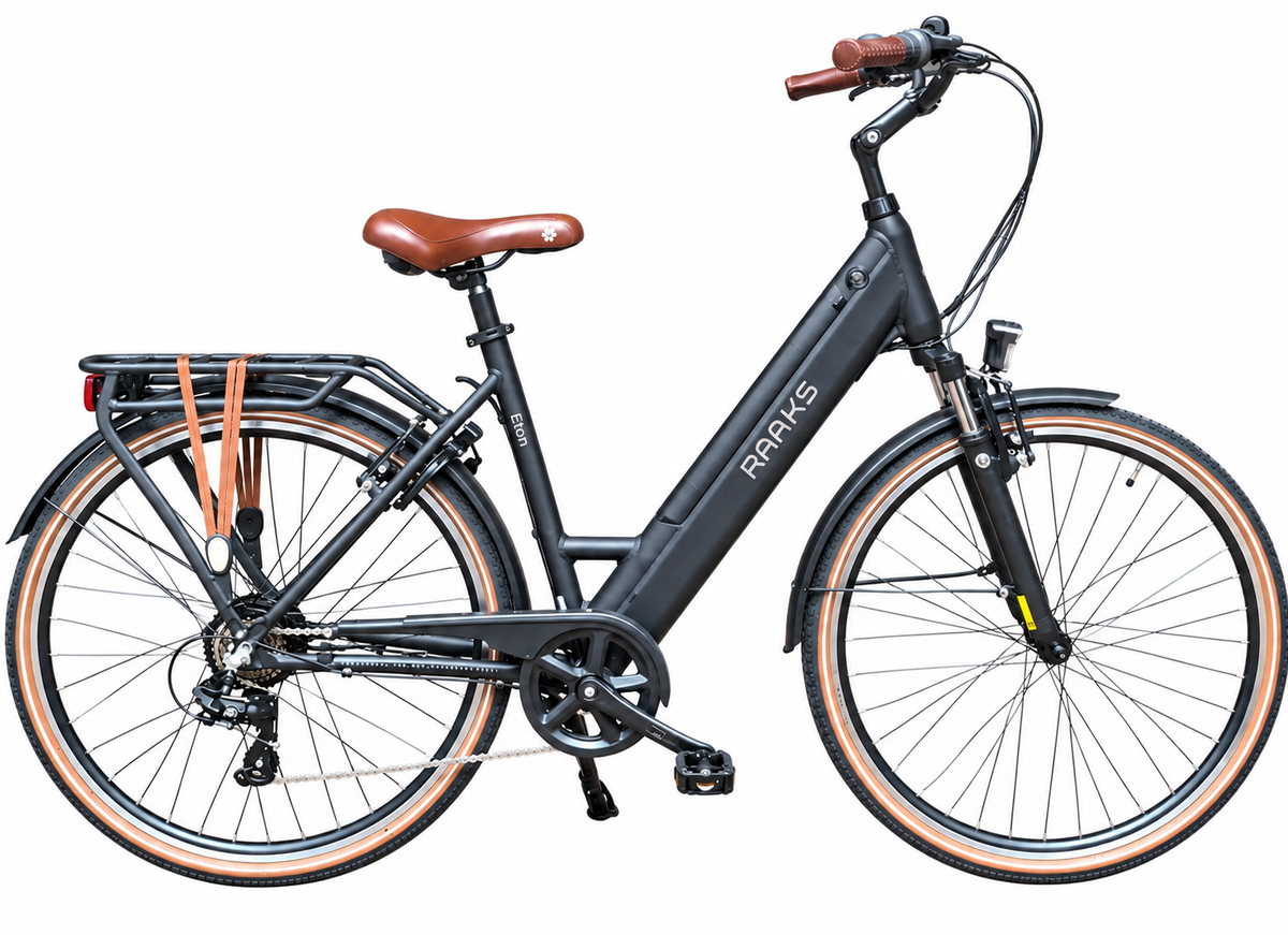Raaks Eton Elektrische damesfiets achtermotor & Shimano 7 versnellingen
